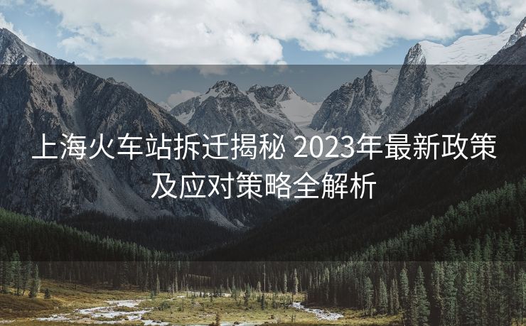 上?；疖囌静疬w揭秘 2023年最新政策及應對策略全解析