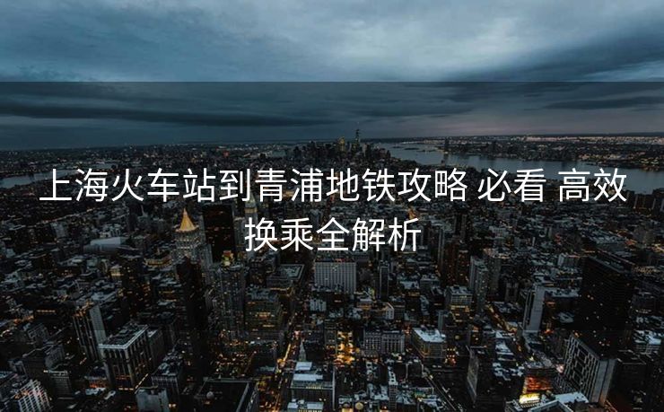 上?；疖囌镜角嗥值罔F攻略 必看 高效換乘全解析