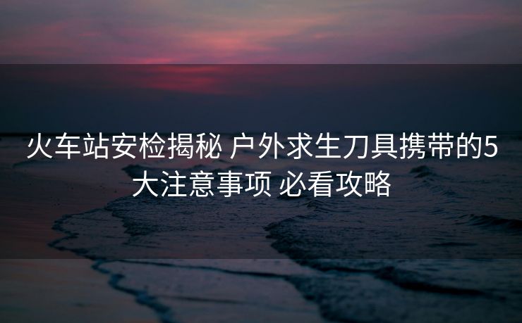 火車(chē)站安檢揭秘 戶(hù)外求生刀具攜帶的5大注意事項(xiàng) 必看攻略