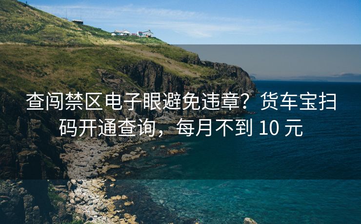 查闖禁區(qū)電子眼避免違章？貨車寶掃碼開通查詢，每月不到 10 元