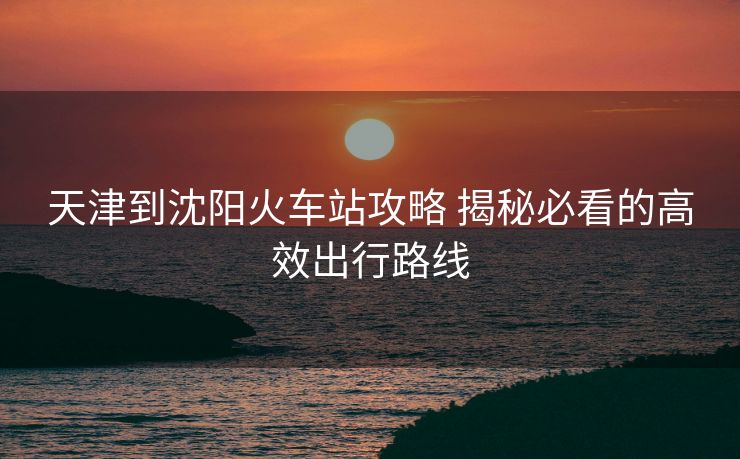 天津到沈陽火車站攻略 揭秘必看的高效出行路線