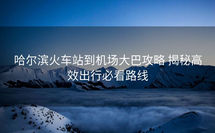 哈爾濱火車站到機(jī)場(chǎng)大巴攻略 揭秘高效出行必看路線