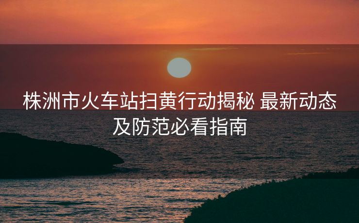 株洲市火車站掃黃行動揭秘 最新動態(tài)及防范必看指南