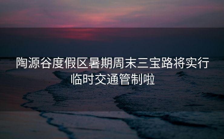 陶源谷度假區(qū)暑期周末三寶路將實行臨時交通管制啦