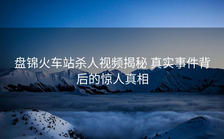 盤錦火車站殺人視頻揭秘 真實事件背后的驚人真相