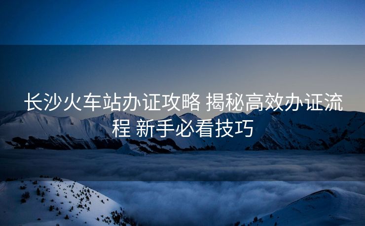 長沙火車站辦證攻略 揭秘高效辦證流程 新手必看技巧