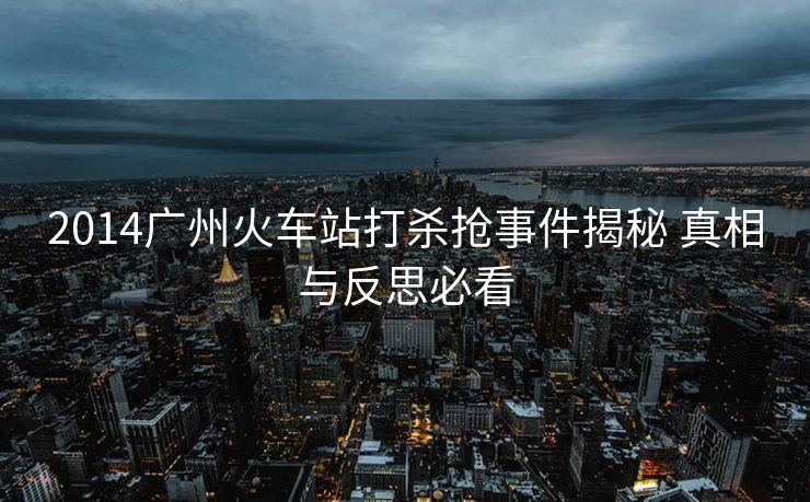 2014廣州火車站打殺搶事件揭秘 真相與反思必看