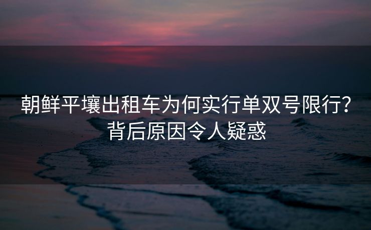 朝鮮平壤出租車為何實(shí)行單雙號限行？背后原因令人疑惑