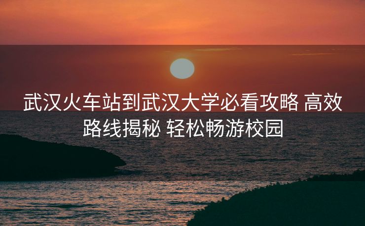 武漢火車站到武漢大學(xué)必看攻略 高效路線揭秘 輕松暢游校園