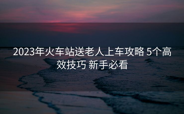 2023年火車站送老人上車攻略 5個高效技巧 新手必看